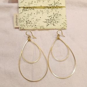 Viv and Ingrid double teardrop gold earrings